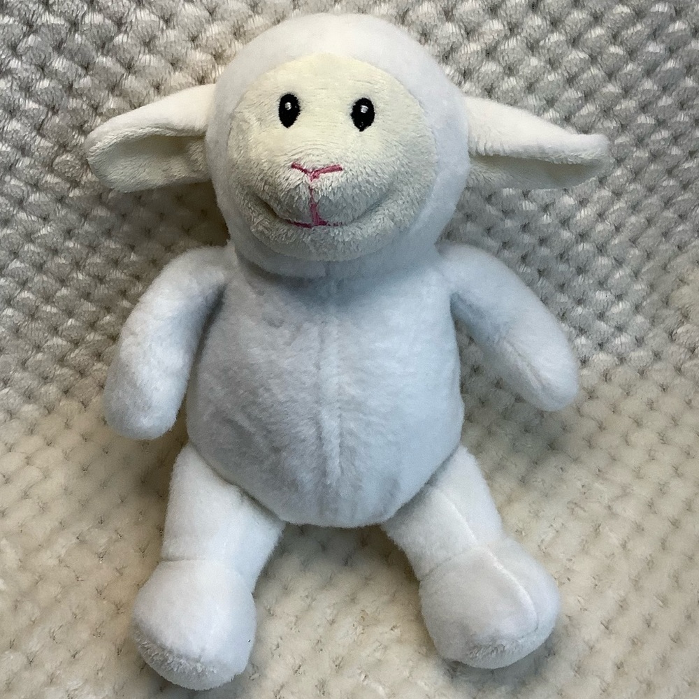 Creature Comforts Plush Lamb Stuffed Animal Embroidered Eyes Toy